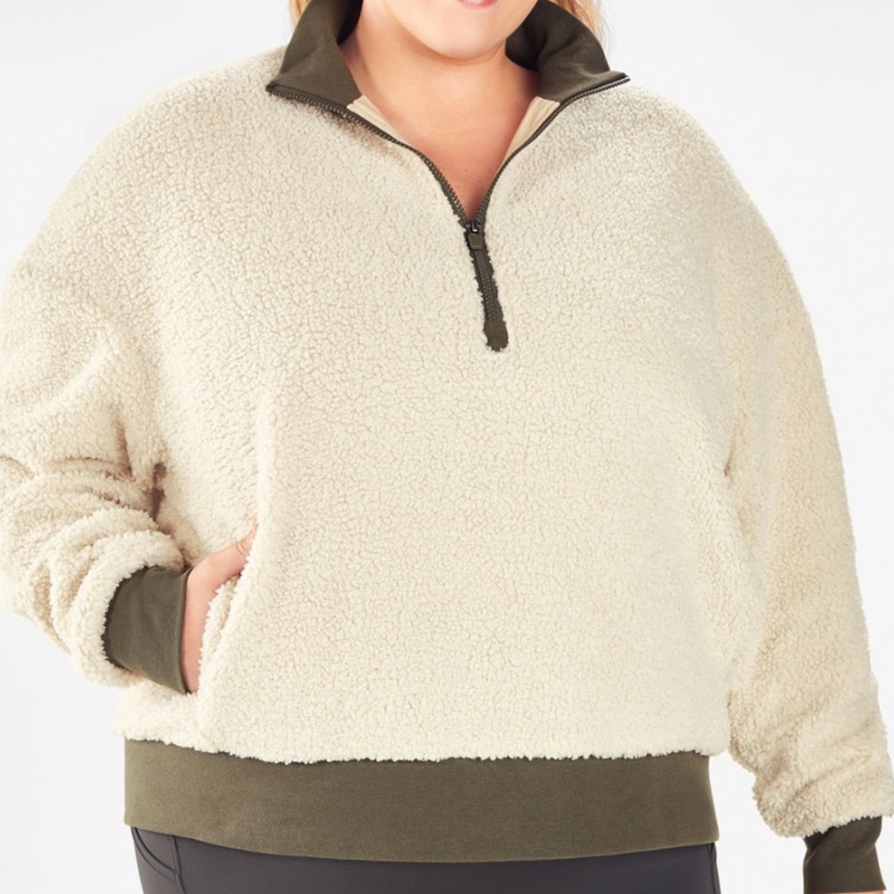 Fabletics Dream Polar Fleece Sherpa 1/2 Zip Pullover Sweater